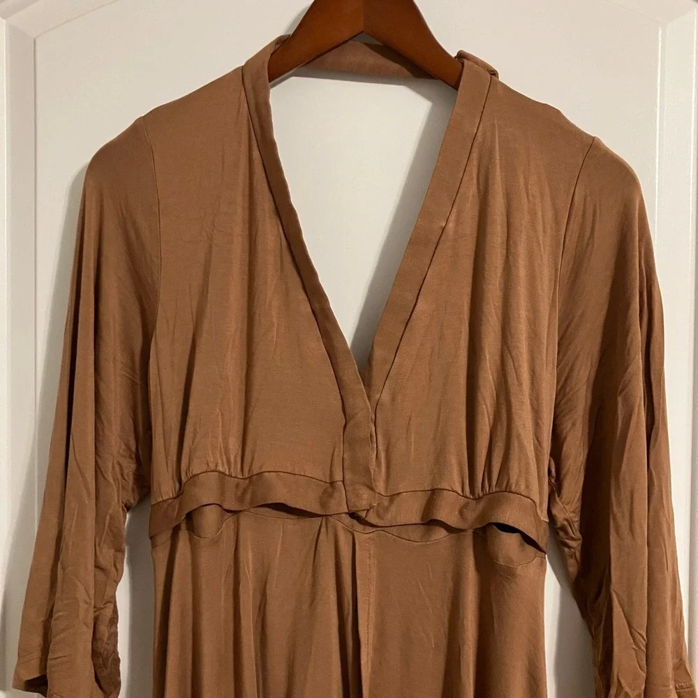 Lila Labor & Postpartum Gown Caramel Women's Full Figure (Fits Sz 16-22)
